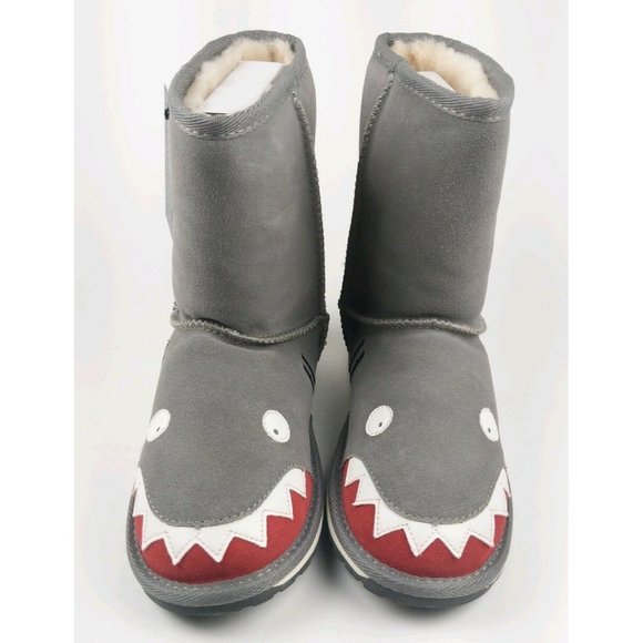 Emu Australia K10589 Shark Putty Suede Sheepskin Shearling Boots, Big Kid US 4 - Picture 2 of 12